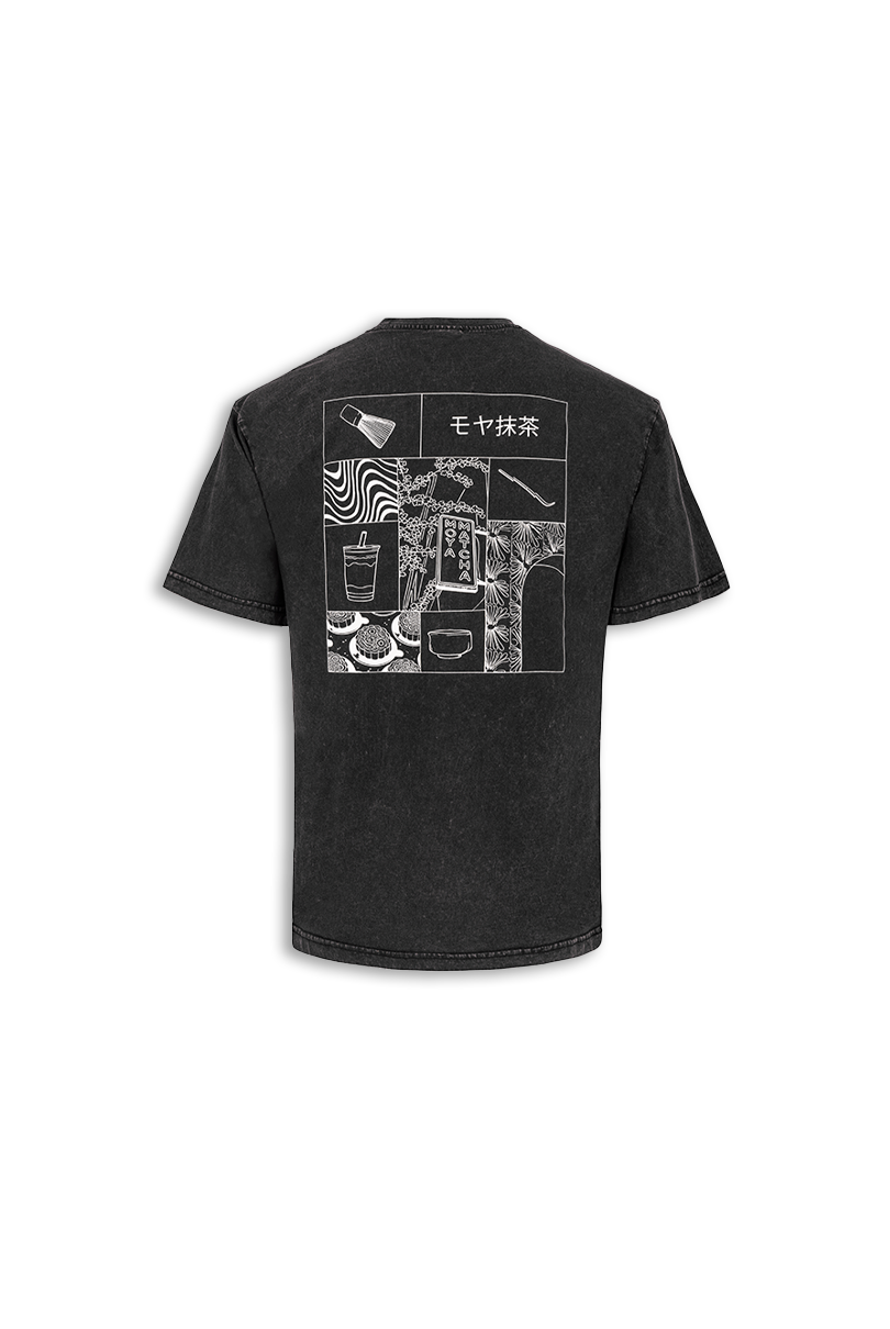 T-shirt bawełniany Moya Black Sesame