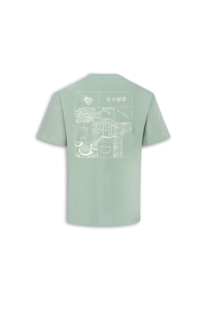 T-shirt bawełniany Moya Matcha Latte