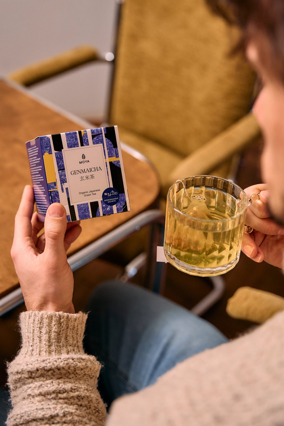 Moya Genmaicha organiczna japońska zielona herbata w saszetkach 15 x 1,5 g
