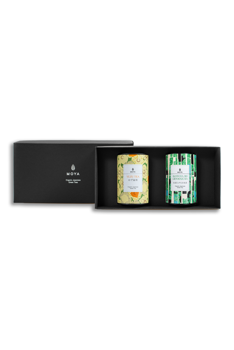 Yuzu Tea & Matcha iri Genmaicha Moya leaf tea set