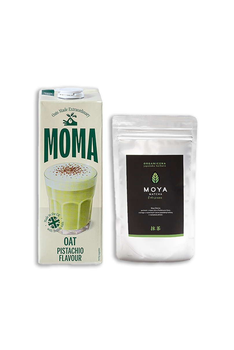 Zestaw Moya Matcha Codzienna 50g + MOMA Pistachio 1L