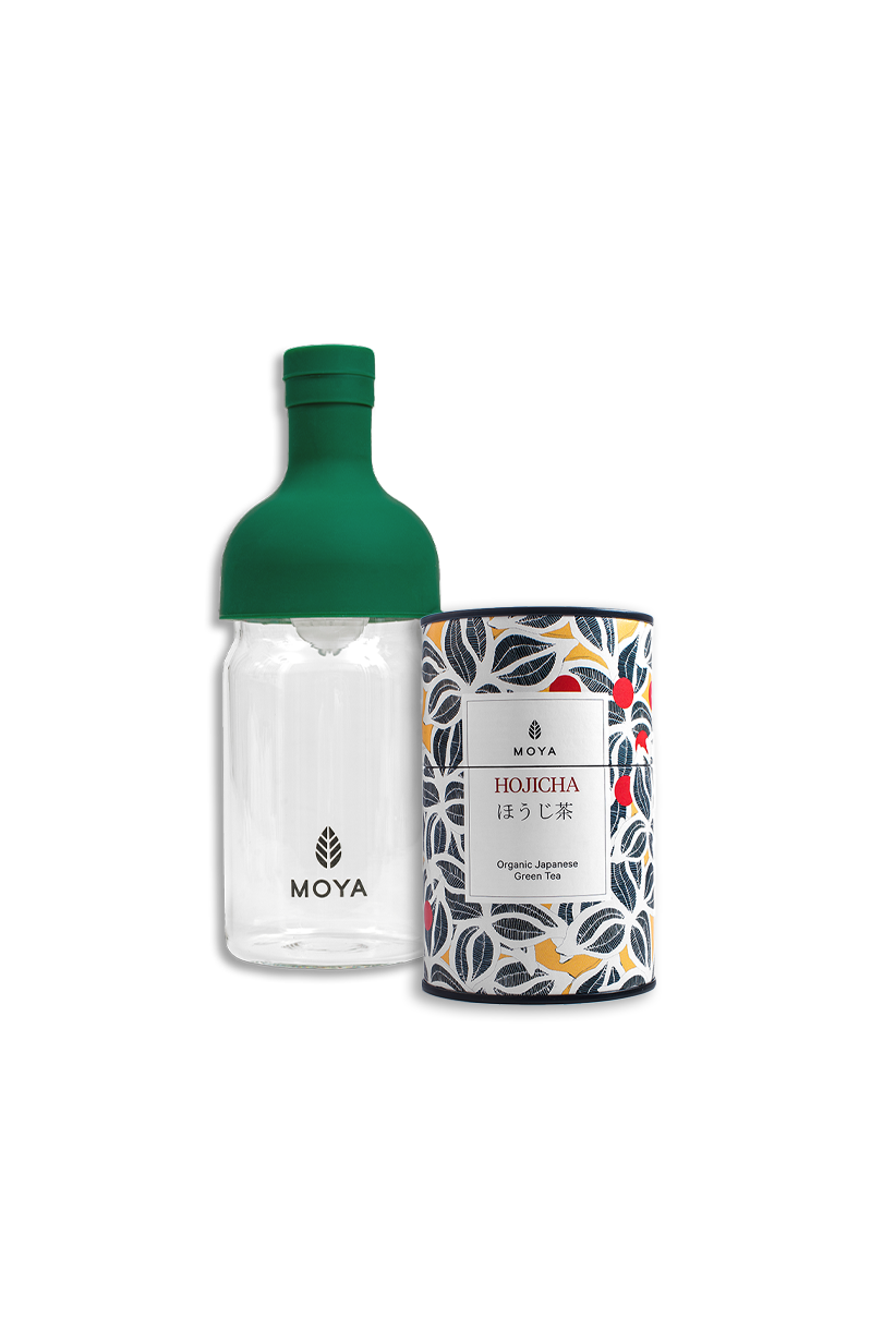 Zestaw Cold Brew - Butelka 350ml &amp; Moya Hojicha 60g