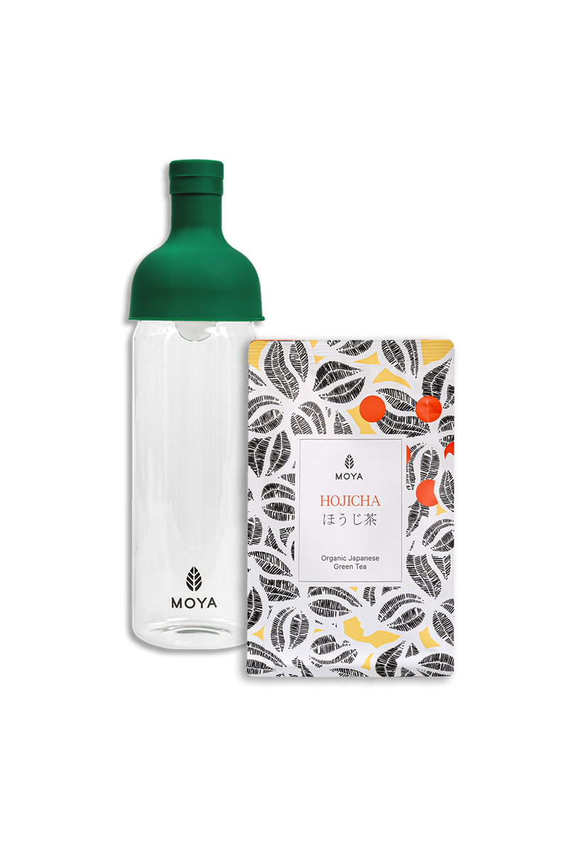 Zestaw Cold Brew - Butelka 750ml &amp; Moya Hojicha 80g