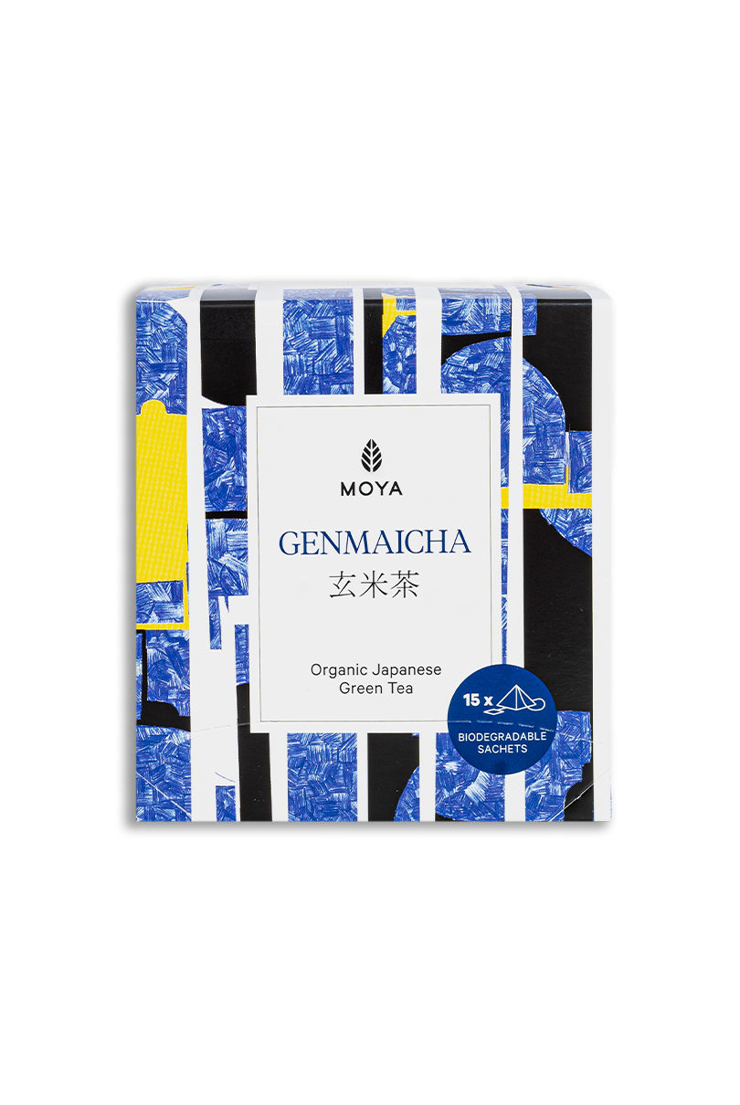 Moya Genmaicha organiczna japońska zielona herbata w saszetkach 15 x 1,5 g